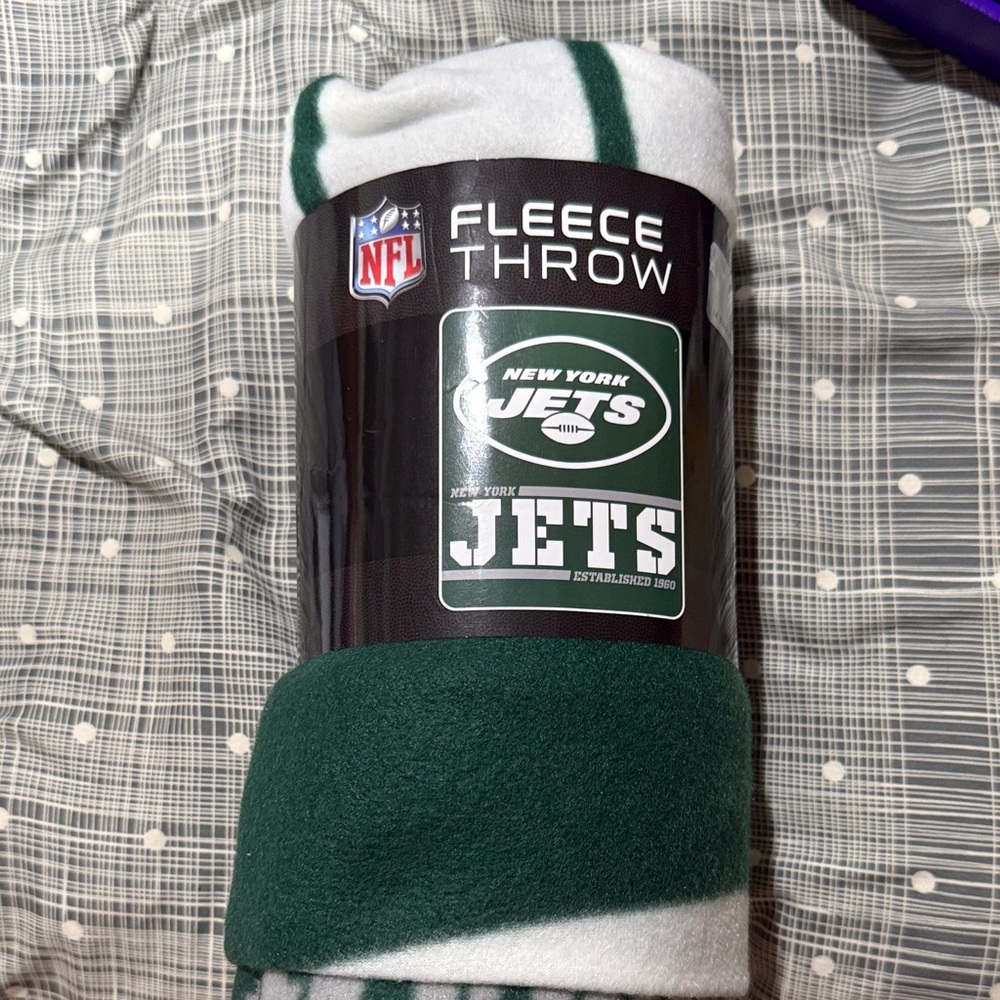 NFL New York Jets Green and White Fleece Throw